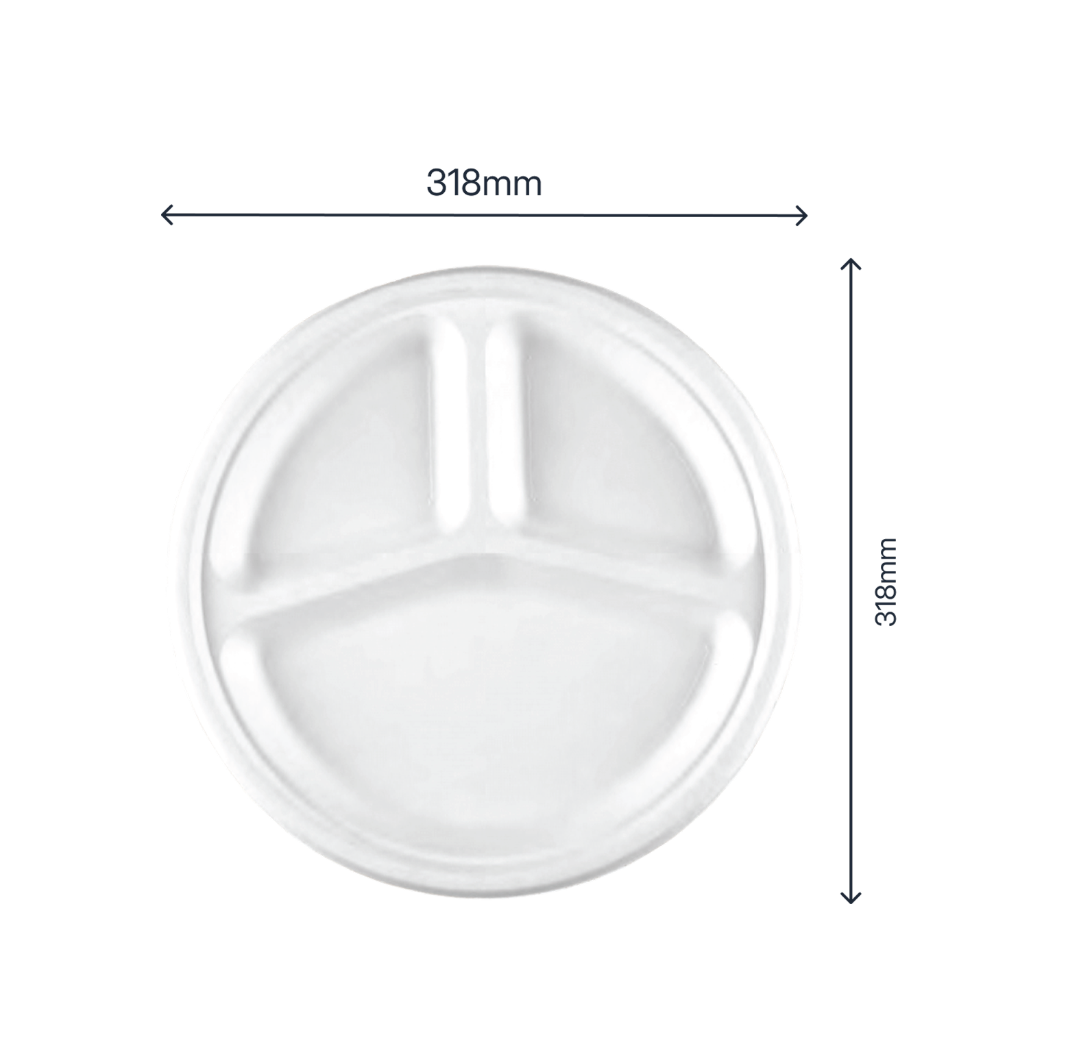 10" Round Plate - 3 Compartment - product photo 2