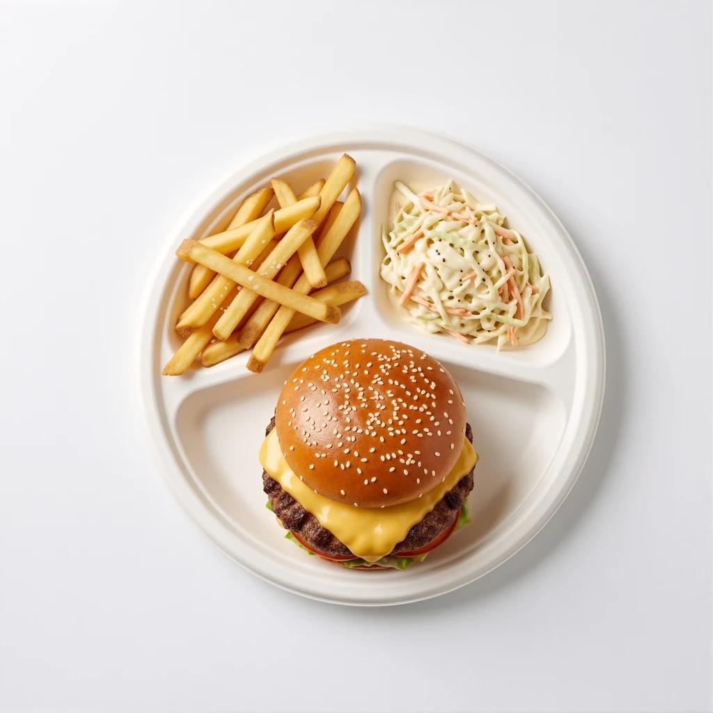 9" Round Plate - 3 Compartment - product photo 3
