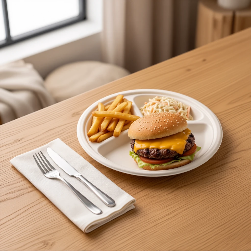9" Round Plate - 3 Compartment - product photo 4