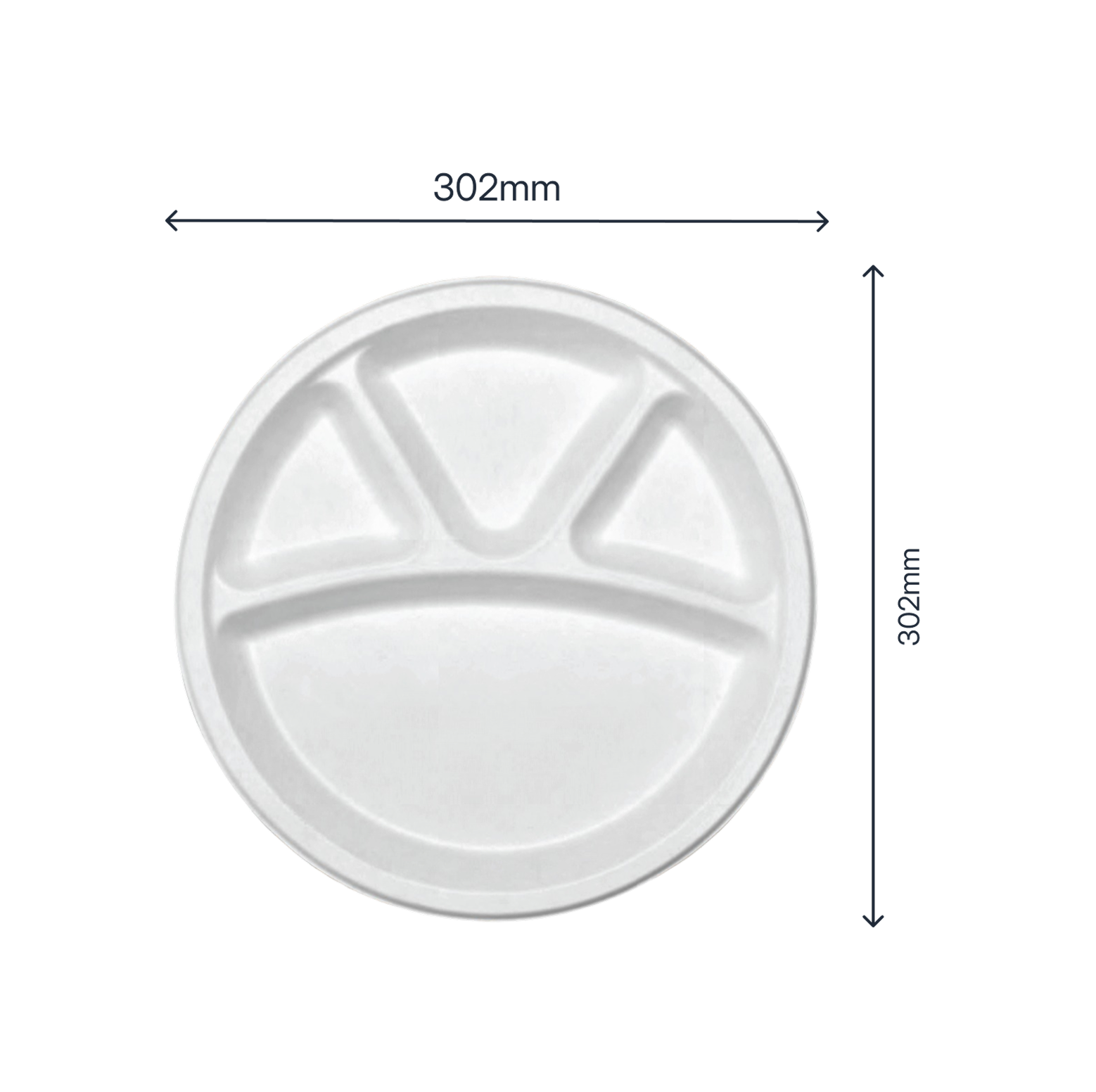 12" Round Plate - 4 Compartment - product photo 2