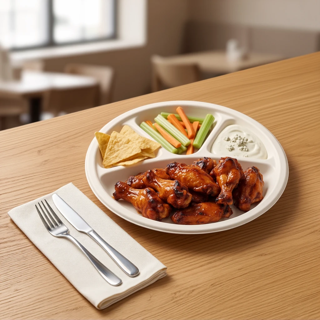 12" Round Plate - 4 Compartment - product photo 4