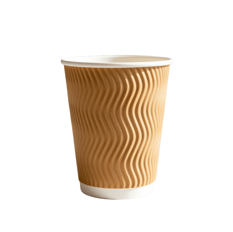 Ripple Wall Paper Cups - product photo 1 (Brown)
